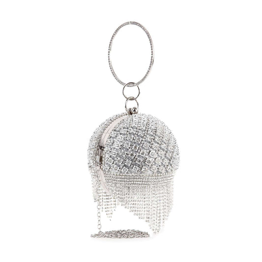 Rhinestone Fringe Accented Evening Bag