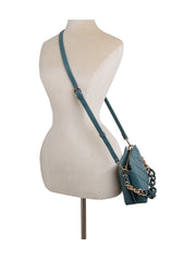 Quilted design two tone chain shoulder bag