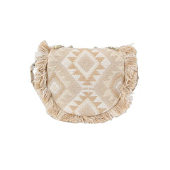 Argyle pattern with shell and tassel detail crossbody bag