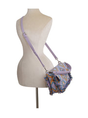 Argyle pattern with shell and tassel detail shoulder bag