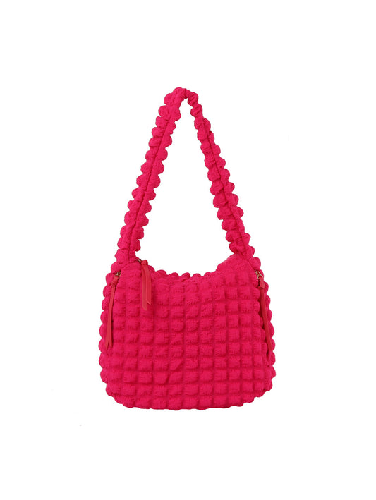 Large capacity quilted deign shoulder bag