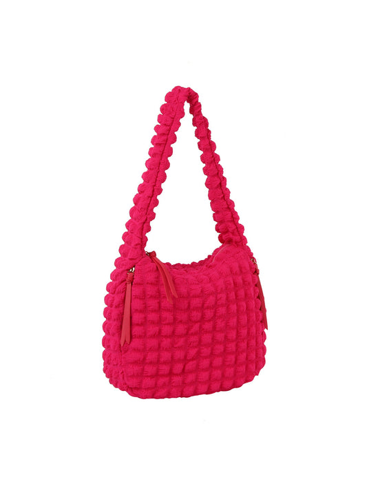 Large capacity quilted deign shoulder bag