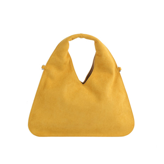 Suede Triangle Handle Hobo