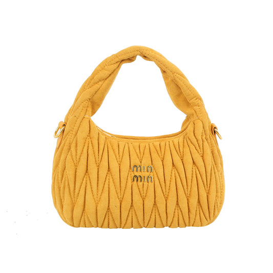 Mini Quilted Faux Suede Hobo Bag
