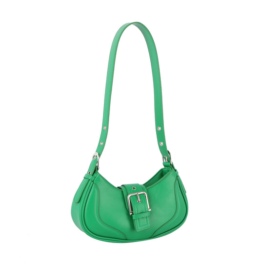 Women Buckle Front Flap Crescent Shoulder