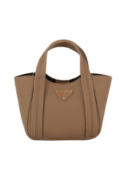 Classic leather tote bucket bag