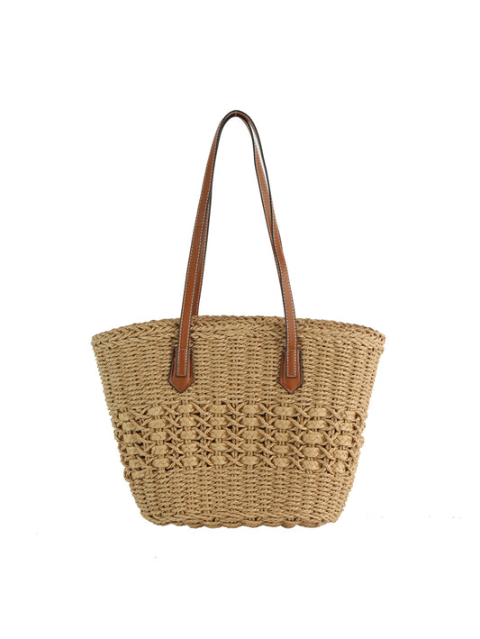 Straw Woven Shoulder Tote Bag