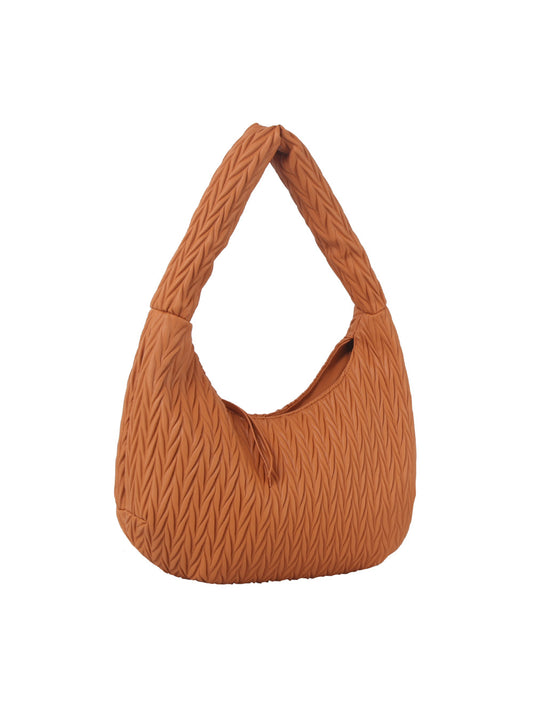 Braided woven detail shoulder hobo bag