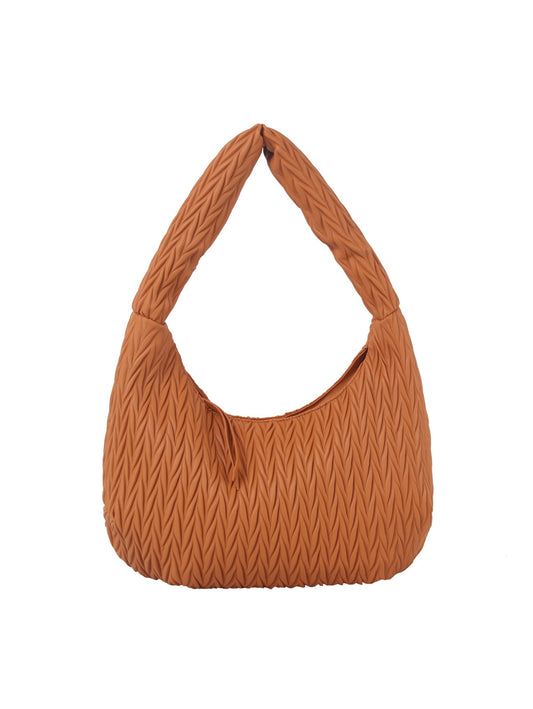 Braided woven detail shoulder hobo bag