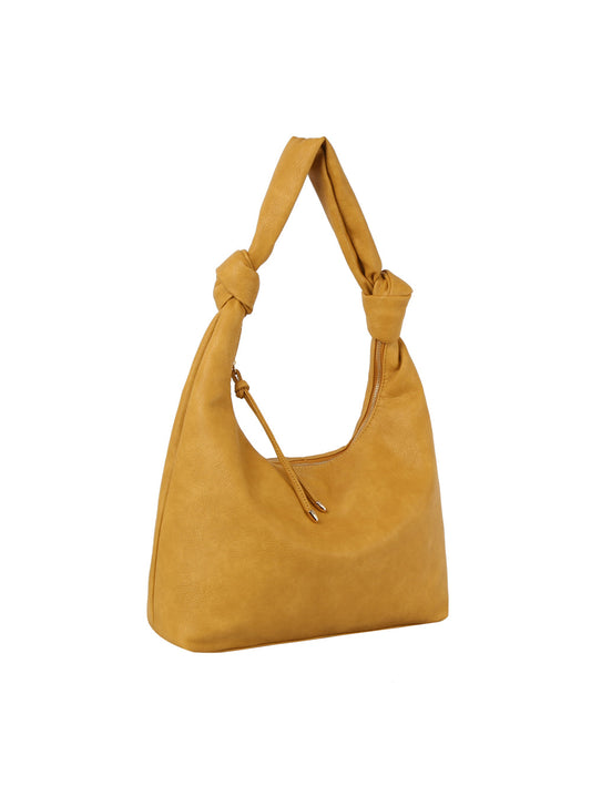 Knotted handle detail hobo shoulder handbag