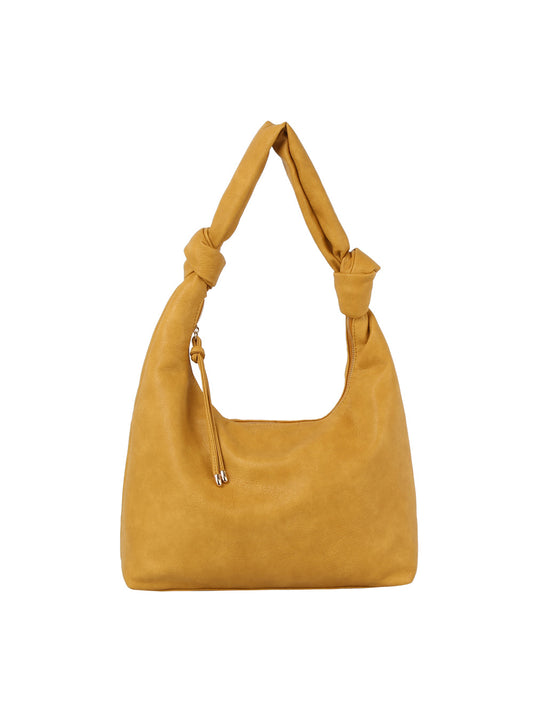 Knotted handle detail hobo shoulder handbag