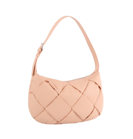 Puffy woven shoulder hobo