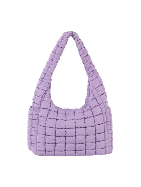 Quilted detail everyday hobo shoulder bag