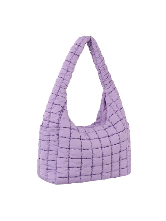Quilted detail everyday hobo shoulder bag