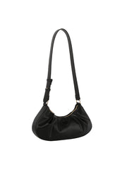 Soft leather small ruched hobo bag