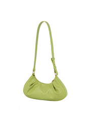 Soft leather small ruched hobo bag