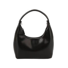 Shiny leather hobo with crossbody strap