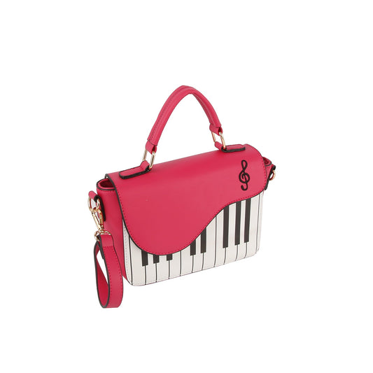 Piano design top handle satchel bag