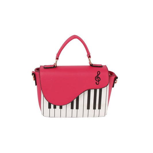 Piano design top handle satchel bag