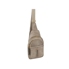 Trendy soft leather sling bag with adjustable strap