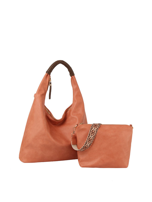 2 in 1 hobo tote bag with matching guitar strap crossbody