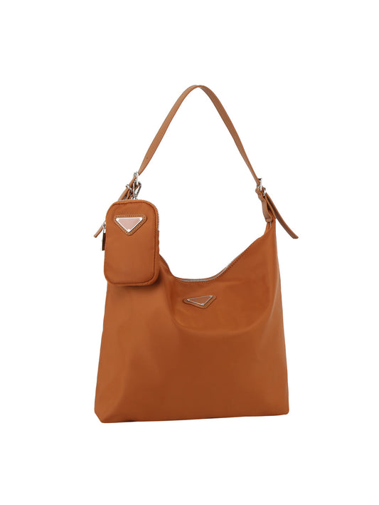 2 in 1 daily nylon hobo shoulder bag with matching mini pouch