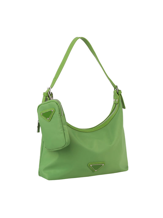 2 in 1 daily nylon shoulder bag with matching mini pouch