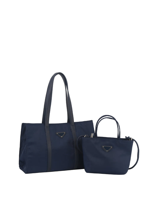 2 in 1 nylon tote bag with matching petite nylon bag