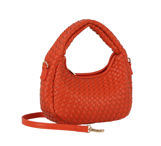 Petite woven hobo crossbody bag