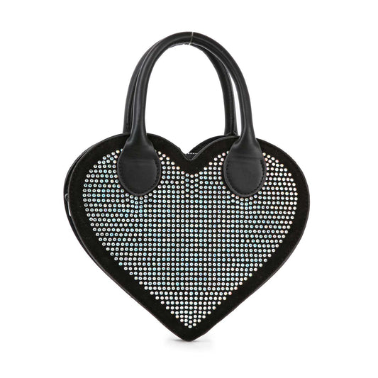 Heart Shaped Rhinestone Evening Bag