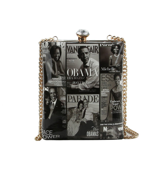 Glossy Magazine Evening Crossbody Shoulder Bag
