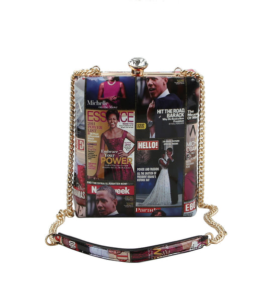 Glossy Magazine Evening Crossbody Shoulder Bag