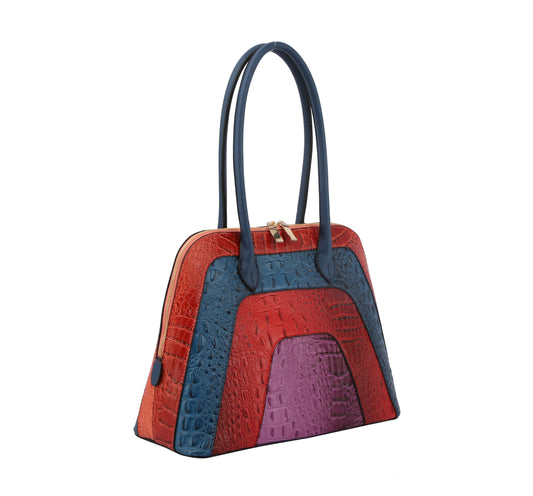 Multi Color Top Handle Satchel Purse Work Bag
