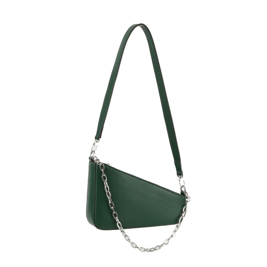 Oblique Shoulder Bag With Chain
