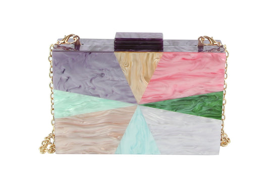 Multi Color Acrylic Evening Cocktail Clutch Purse