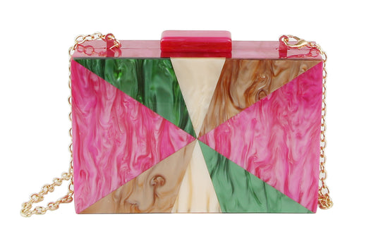 Multi Color Acrylic Evening Cocktail Clutch Purse
