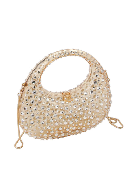 Gem studded unique evening clutch