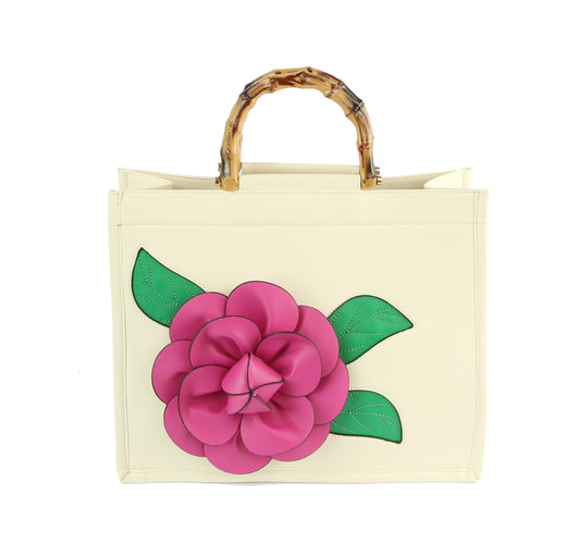 Women Flower Satchel Evening Purse Top Handle