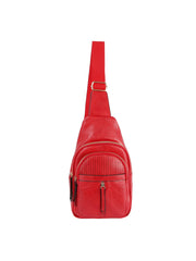 Front pocket leather sling bag