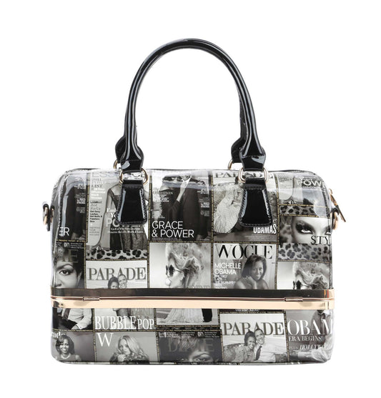 Glossy Magazine Clear Satchel Bag Hobo Crossbody Purse