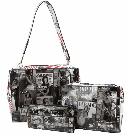 Glossy Magazine Tote Bag Hobo Crossbody Shoulder Bag