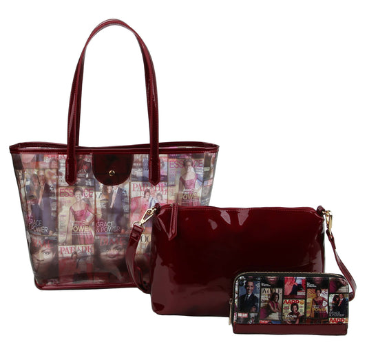 Glossy Magazine Tote Bag Hobo Crossbody Shoulder Bag