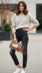 Western Fringe Cowhide Ring Clutch