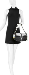 Scarf Accented Sparkling Shoulder Bag