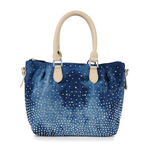 Glamorous Rhinestone Design Tote Handbag