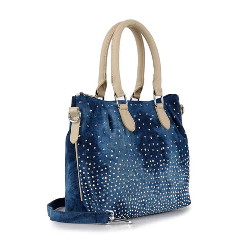 Glamorous Rhinestone Design Tote Handbag