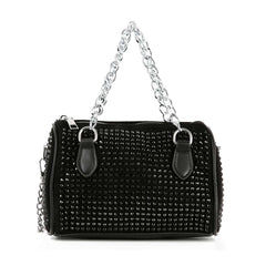 Chain Handle Rhinestone Evening Bag