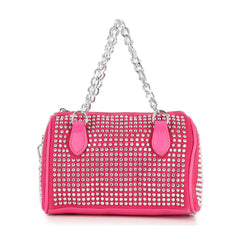 Chain Handle Rhinestone Evening Bag