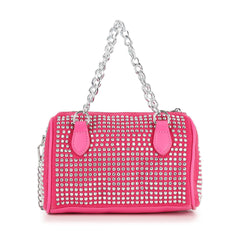 Chain Handle Rhinestone Evening Bag