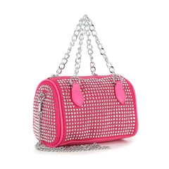 Chain Handle Rhinestone Evening Bag